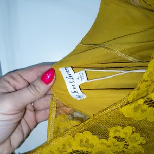 For Love & Lemons Yellow Tiana Lace One Shoulder Mini Dress Size Medium NWT thumbnail 4