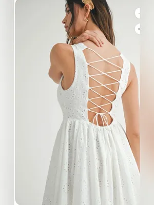 Nwt Mable Talore Lace Up Back Eyelet Dress thumbnail 5