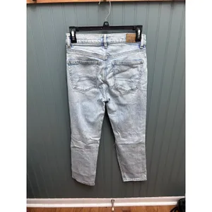 American Eagle Super High-Rise Ankle Straight Distressed Light Wash Jeans 0 S thumbnail 6