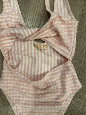 Skatie Pink White Gingham Resa One Piece Swimsuit Size XS small thumbnail 3