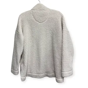Aerie Sherpa Pullover Women's M Ivory Cream Snap Neck Cozy Fleece thumbnail 4