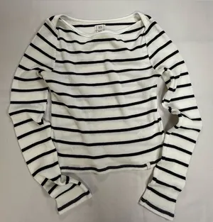 Urban Outfitters BDG Black and Cream Striped Scoopneck Sweater thumbnail 1
