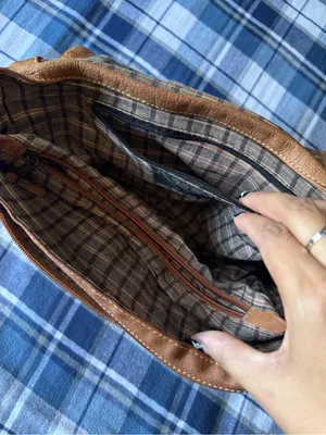 Emily Ann of Boca Raton Brown Leather Crossbody Messenger Bag thumbnail 7