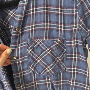 Abercrombie & Fitch Blue Cotton Flannel thumbnail 6