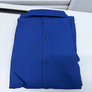 Womens Royal Blue Button Up Long Sleeve Collared Blouse Office Work Shirt size L thumbnail 5