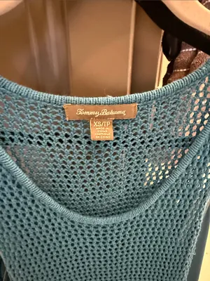 Tommy Bahama Teal blue maxi dress with silk sheath underneath. thumbnail 3