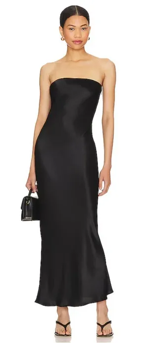 SNDYS Revolve Angel Strapless Midi Dress Black Size Large NWT thumbnail 1