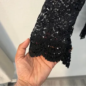 You Are Not Alone Black Lace‎ Long Sleeve Top Size S thumbnail 4
