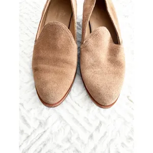 Soludos Sophia Block Heel Loafers Tan Suede Slip On Office Minimalist Chic thumbnail 5