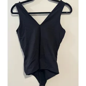 Abercrombie & Fitch Black‎ Bodysuit Women’s Medium V-Neck Sleeveless Stretch thumbnail 2