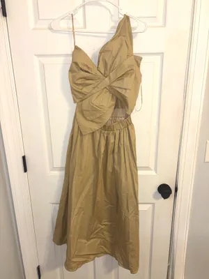 Strut & Bolt Bow Dress Taupe Size Small thumbnail 2