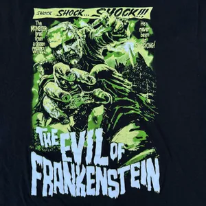 The Evil Of Frankenstein Halloween Monster Black Green Graphic Brisco T-shirt thumbnail 3