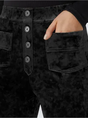 HALARA Black High Waisted Pockets Straight Leg Velvet Casual Pants Size XL thumbnail 8