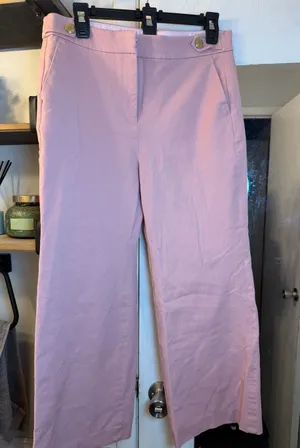 J. Crew Light Pink High-Rise Wide Leg Pants thumbnail 1