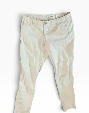Hollister California Khaki Chino Pants Womens 11R W30 L31 Tan Cotton Twill Slim thumbnail 1