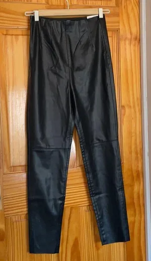 Zara HIGH-WAISTED FAUX LEATHER LEGGINGS M thumbnail 1