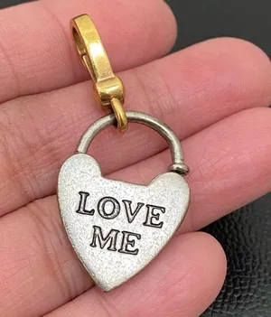 Retired RARE 2-tone “LOVE ME” Lock Collectible Bracelet Charm thumbnail 12