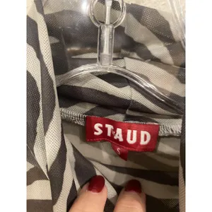 STAUD Shirt Womens Small Brown Zebra Mesh Sheer Long Sleeve Mock Neck Top thumbnail 3