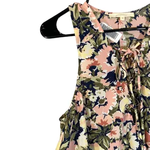 Olivaceous Pink Multicolor Floral Tropical Sleeveless Summer Dress Women Sz M thumbnail 4
