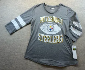 Pittsburgh Steelers Women’s 3/4 Sleeve Football Tee Size Medium NWT NFL Team App thumbnail 1