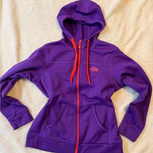 The North Face Purple Zip Hoodie Jacket Womens M‎ Fleece Lined thumbnail 1