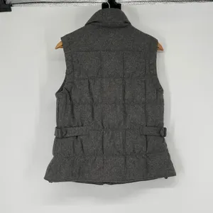Eddie Bauer Yukon Women's M Gray Wool Blend 550‎ Fill Goose Down Puffer Vest thumbnail 2