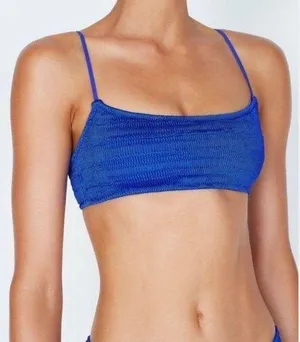 Triangl Swimwear Mica Balearic Bikini Top in Blue thumbnail 1