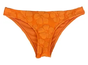Hollister Bright‎ Orange Terry Cloth Hibiscus Print Bikini Bottoms Size XS thumbnail 1