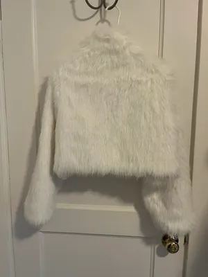 White Faux Fur Coat thumbnail 2