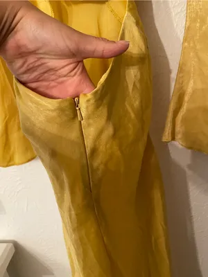 NWT ASOS Yellow Cutout Tie-Front Midi Dress Boho Size 0 thumbnail 5