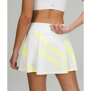 Lululemon Pace‎ Rival Mid-Rise Skirt *Long Wash Electric Lemon Multi / White thumbnail 2
