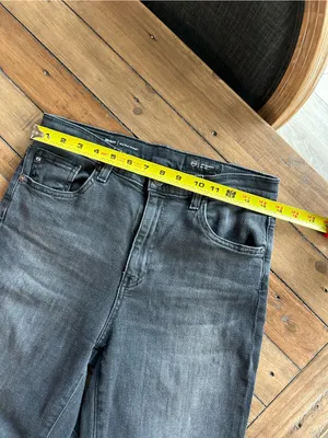 AG Brinley Mid Rise Straight Leg Dark Charcoal Black Jeans 28 thumbnail 12