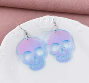 SheIn holographic skull earrings thumbnail 1