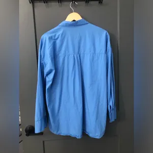 Cotton On Blue 100% Cotton Long Sleeve Button Up Oversized thumbnail 2