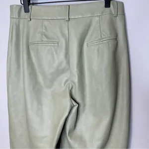 7 For All Mankind Sage Green Vegan Leather‎ Straight Leg Pants thumbnail 4