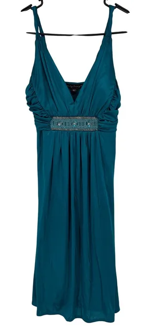 City Triangles Teal‎ Beaded Empire Waist Evening Dress XS Formal Evening thumbnail 1