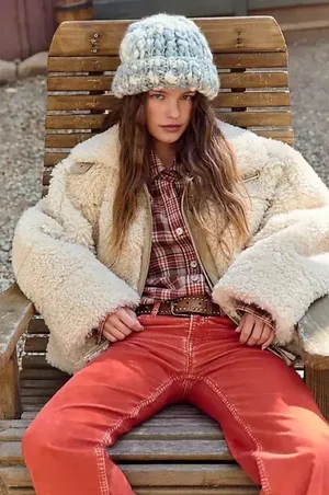 NWT!!‎ FREE PEOPLE Jolie Teddy Coat Faux Fur Oversized Bohemian Outdoors Medium thumbnail 1