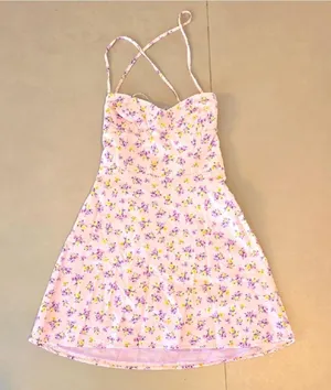 New Zara Lilac Disty Floral Open Laced Up Back thumbnail 5