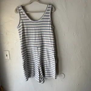 Old Navy Romper Terry Cloth Medium Striped‎ Tank Sleeveless Drawstring Pockets thumbnail 7