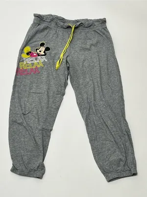 Disney Mickey Mouse Relax Gray Pajama Pants Women’s Medium thumbnail 1