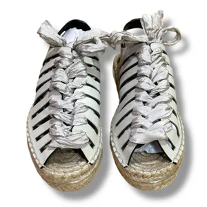 Rebecca Minkoff Gemma Ribbon Lace-Up Leather Espadrille Sandals Sand Womens 5 thumbnail 3