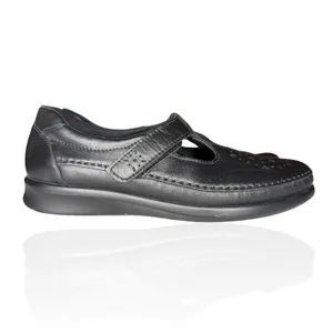 Sas 7.5 N Black Leather Willow Flats Adjustable‎ Mary Jane T-straps Casual thumbnail 2