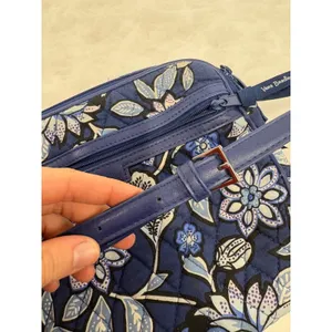 Vera Bradley Blue‎ Floral Quilted Cotton Crossbody Bag Adjustable Strap thumbnail 9