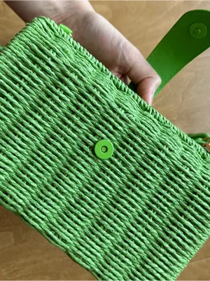 a new day Bright Green Wicker Basket Shoulder Bag & Crossbody, NWT thumbnail 13