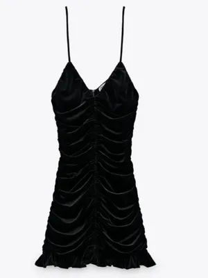 $90 NWT Zara velvet ruched mini dress, XS Blogger Favorite thumbnail 6