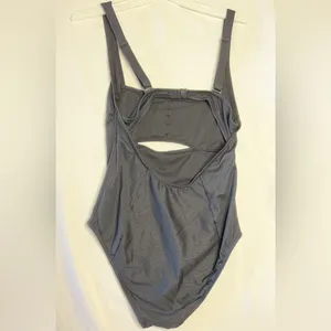 All In Motion Ribbed One Piece Swimsuit Size L Womens Black Cut Out Peak A Boo thumbnail 3