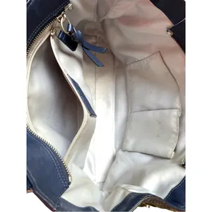 Coach Park Elevated Navy Leather Snakeskin Trim Carryall Shoulder Bag thumbnail 8