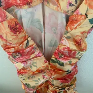 For Love & Lemons Versilla Floral Satin Hi-Lo Dress XS NWT‎ thumbnail 11
