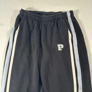Pink Victoria’s Secret Women’s Medium Black Jogger Sweatpants Striped Logo thumbnail 5