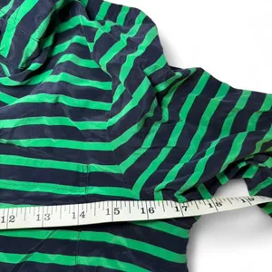 J.Crew Button Down‎ Shirt Green Navy Blue Small Striped Preppy Work Office thumbnail 4